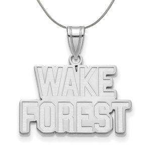 Sterling Silver Wake Forest U Medium Pendant Necklace - 16 Inch